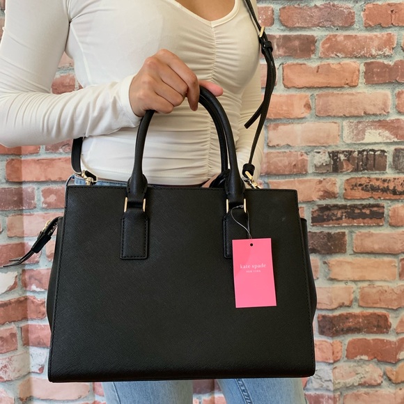 Kate spade Cameron medium satchel black crossbody - Picture 7 of 8